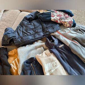 Selling as bundle. Includes 9 items from Nike, Old Navy, Columbia, Marvel.